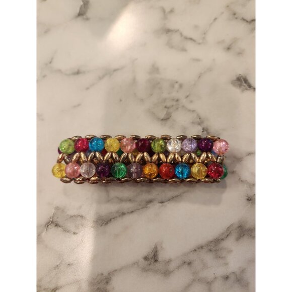 Colorful Multicolored Crystal Beaded Stretch Bracelet - Picture 3 of 4